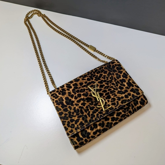 ✨️💎authentic YSL Yves Saint Laurent leopard velvet monogram kate chain - Picture 6 of 16